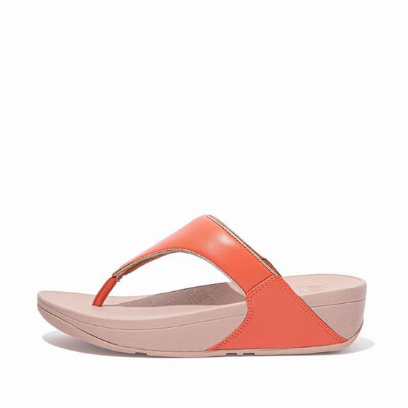 Fitflop Lulu Leather Zehenstegsandalen Damen - Koralle Rosa AT-732481